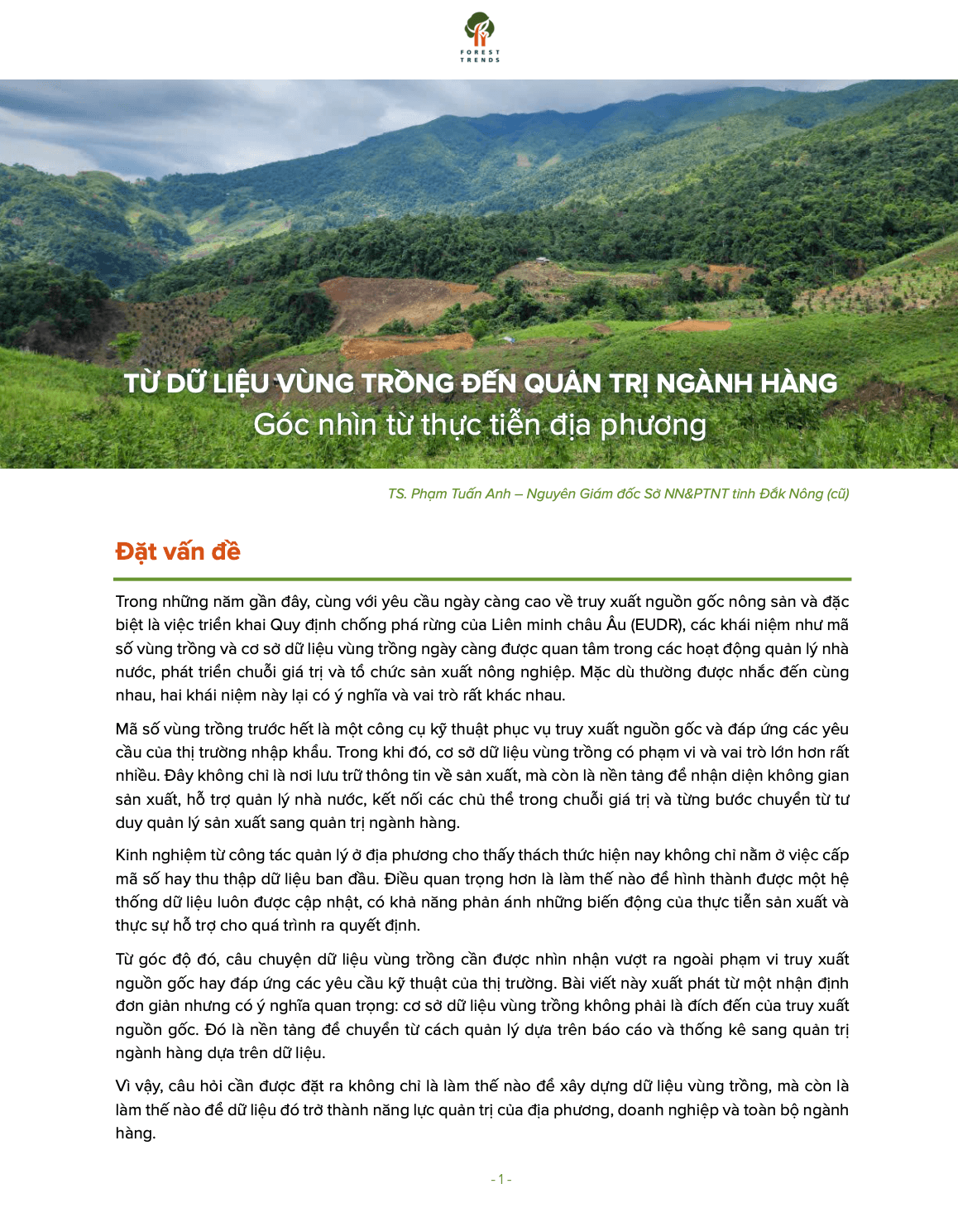Từ dữ liệu vùng trồng đến quản trị ngành hàng: Góc nhìn từ thực tiễn địa phương