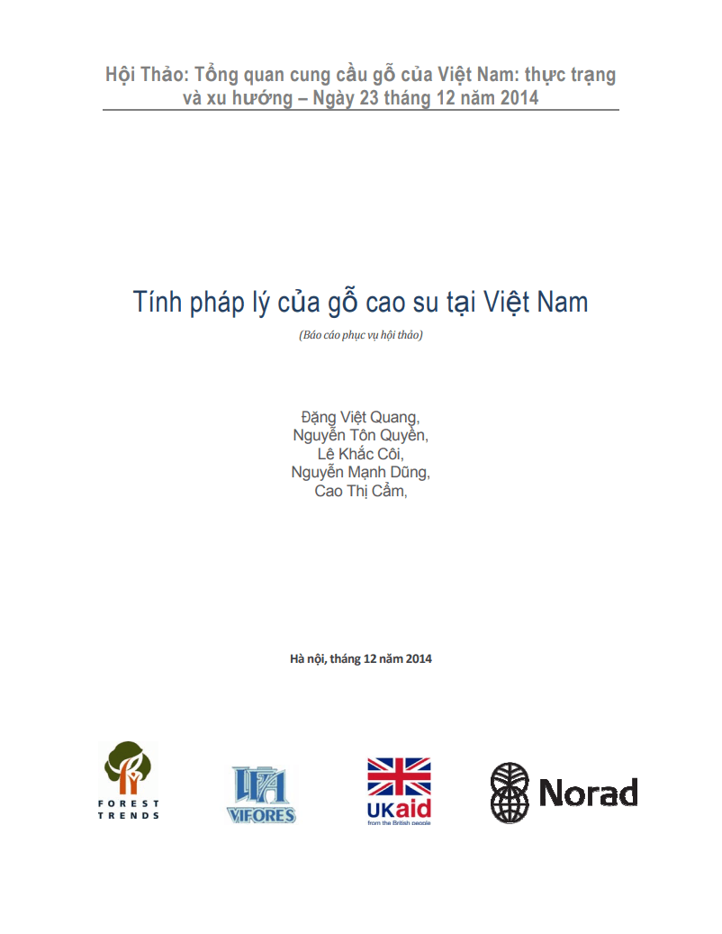 Tính pháp lý của gỗ cao su tại Việt Nam