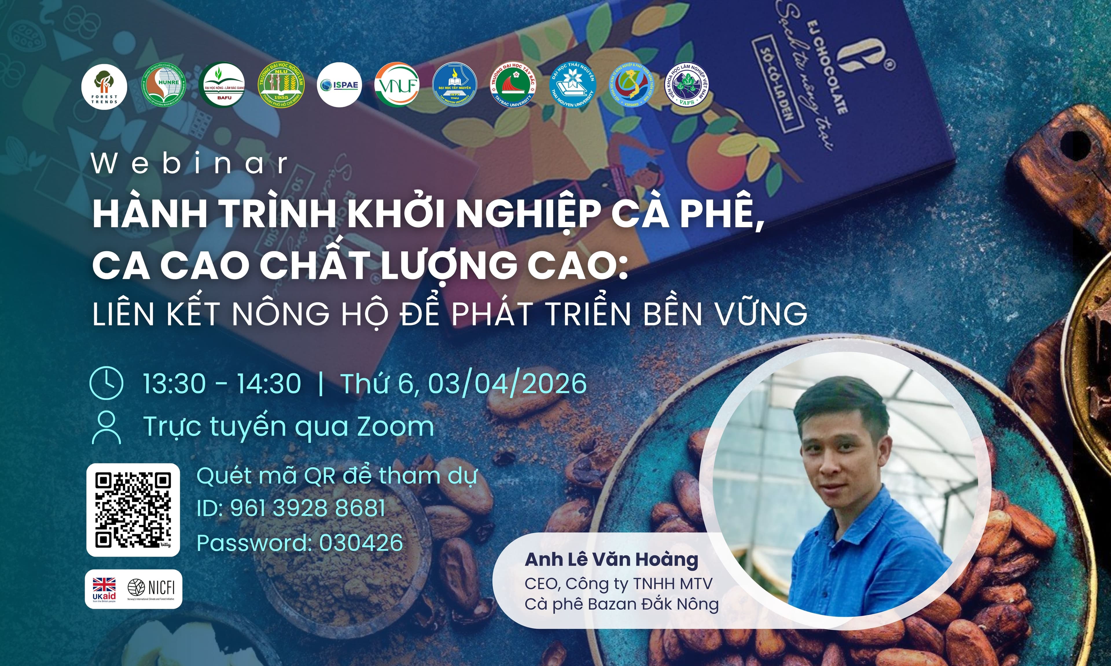 Webinar: Hành trình khởi nghiệp cà phê, ca cao chất lượng cao: Liên kết nông hộ để phát triển bền vững