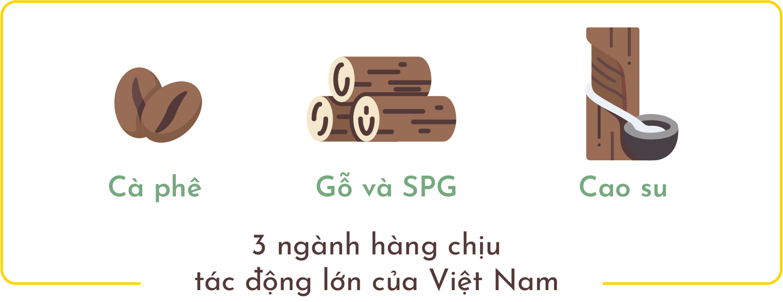 Ba ngành hàng chịu tác động lớn tại Việt Nam: cà phê, gỗ và cao su